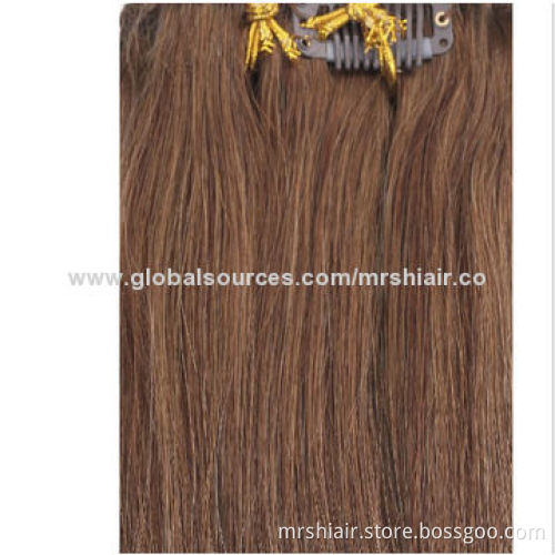 Black 7PCS Color 4# Full Head Clip In 100% Remy Human Hair Extensions